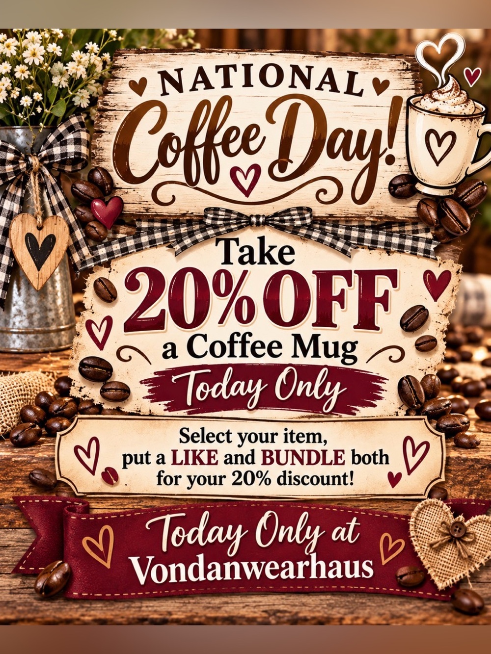 National Coffee Day Today Only 20% Off